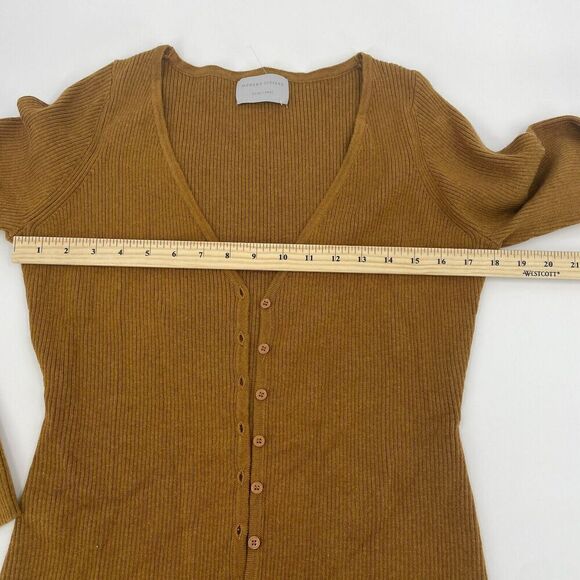 Modern Citizen Womens Dress XL Tan Ribbed Knit Shari Cardigan Long Sleeve Midi - Picture 9 of 12